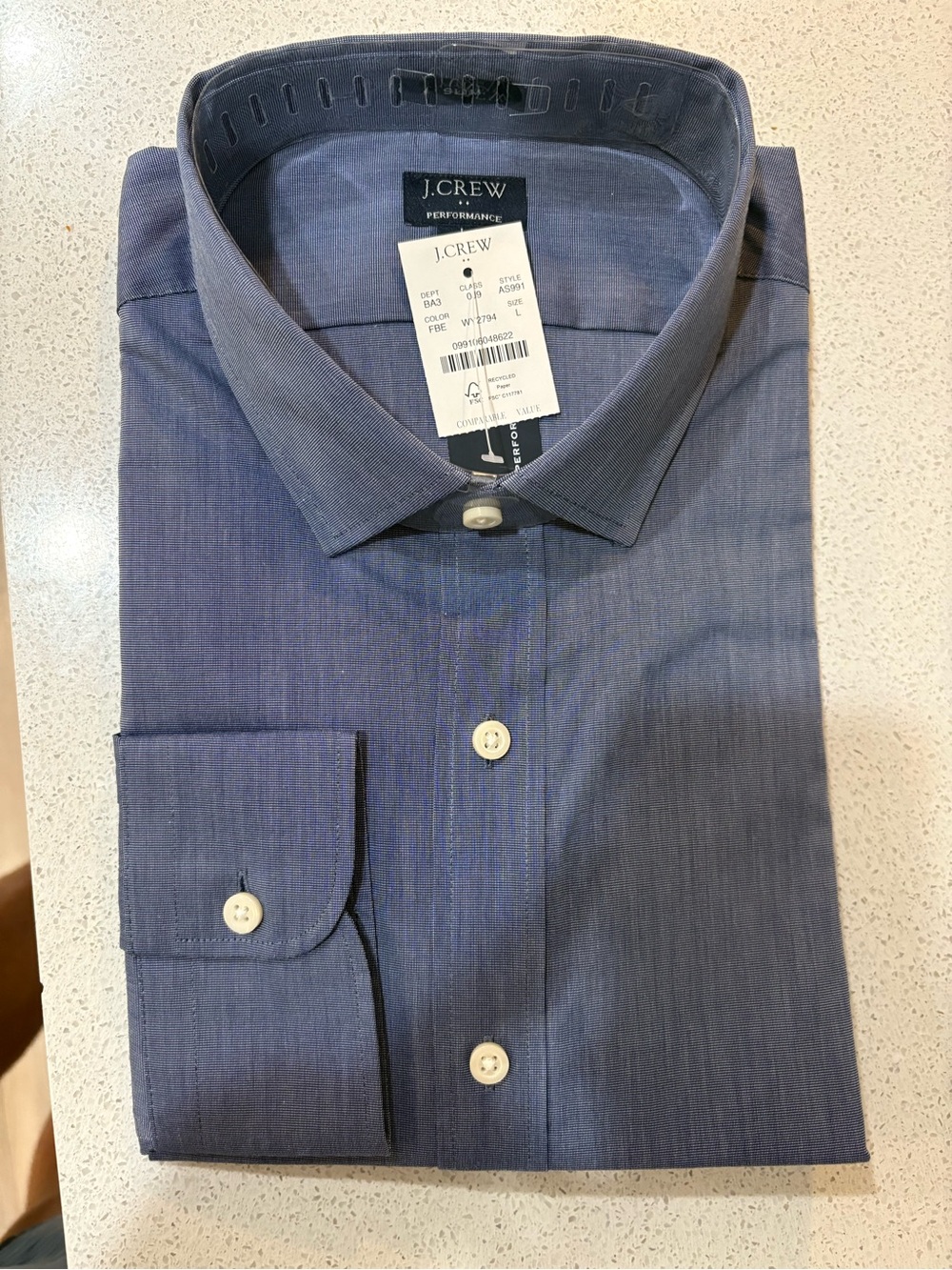 J. Crew Performance Dress Shirt in Deep Navy